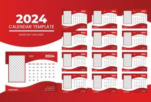 glücklich Neu Jahr Kalender zum 2024 vektor