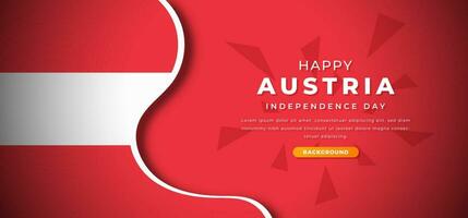 glücklich Österreich Unabhängigkeit Tag Design Papier Schnitt Formen Hintergrund Illustration zum Poster, Banner, Werbung, Gruß Karte vektor