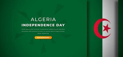 glücklich Algerien Unabhängigkeit Tag Design Papier Schnitt Formen Hintergrund Illustration zum Poster, Banner, Werbung, Gruß Karte vektor