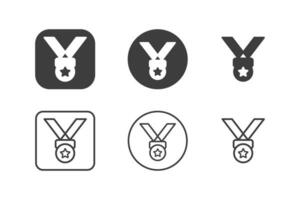 vergeben Medaille Symbol Design 6 Variationen. isoliert auf Weiß Hintergrund. vektor