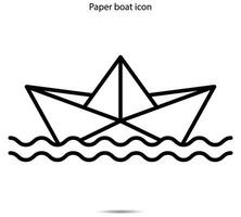 papper båt ikon vektor