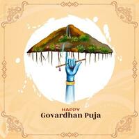 glücklich govardhan Puja traditionell Hindu indisch Festival Hintergrund vektor