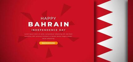 Lycklig bahrain oberoende dag design papper skära former bakgrund illustration för affisch, baner, reklam, hälsning kort vektor