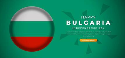 Lycklig bulgarien oberoende dag design papper skära former bakgrund illustration för affisch, baner, reklam, hälsning kort vektor