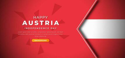 glücklich Österreich Unabhängigkeit Tag Design Papier Schnitt Formen Hintergrund Illustration zum Poster, Banner, Werbung, Gruß Karte vektor