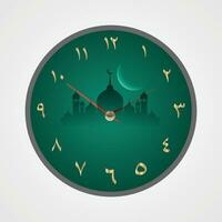 islamisch beeinflussen im Mauer Uhr Designs vektor