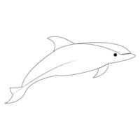 kontinuerlig ett linje av söt delfin hav fisk översikt vektor konst teckning och illustration