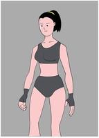 flacher Charakter der Fitnessfrau vektor