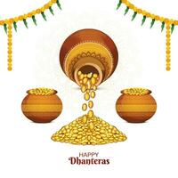 indisk religiös festival subh dhanteras bakgrund vektor