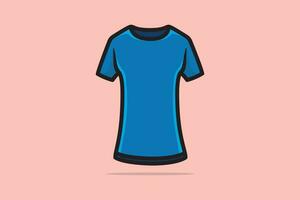 Männer und Jungs tragen Blau Farbe T-Shirt Vektor Illustration. Kleidung Mode Objekte Symbol Konzept. Jungs kurz Ärmel Hemd Vektor Design mit Schatten.