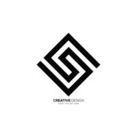 brev s rektangel kub form linje konst kreativ modern mode företag logotyp vektor