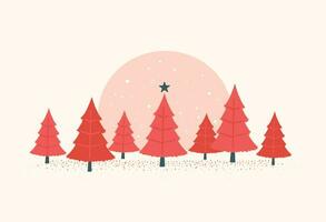 minimal rot Weihnachten Baum Hintergrund Vektor Illustration