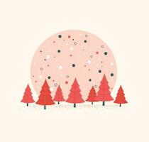 minimal rot Weihnachten Baum Hintergrund Vektor Illustration