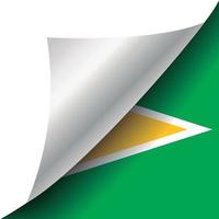 Guyana-Flagge mit gekräuselter Ecke vektor