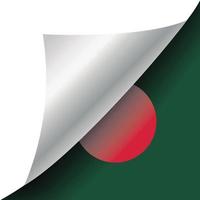 Bangladesch-Flagge mit gewellter Ecke vektor