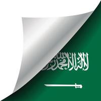 Saudi-Arabien-Flagge mit gekräuselter Ecke vektor