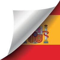 Spanien-Flagge mit gekräuselter Ecke vektor