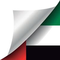 Flagge der Vereinigten Arabischen Emirate mit gekräuselter Ecke vektor