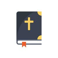 helig bibel ikon i platt stil. kristendomen bok vektor illustration på isolerat bakgrund. religion tecken företag begrepp.