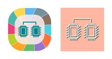 processorer ansluten vektor ikon