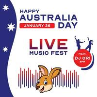 Australien Tag Musik- fest Flyer vektor
