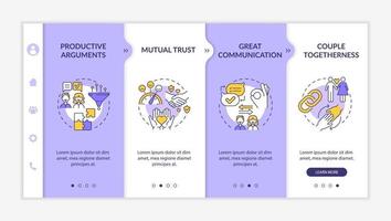Produktive Argumente Onboarding Vektorvorlage vektor