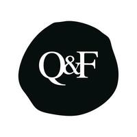 qf Initiale Logo Brief Bürste Monogramm Firma vektor