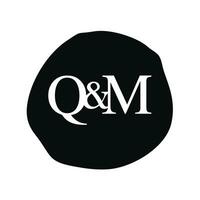 qm Initiale Logo Brief Bürste Monogramm Firma vektor