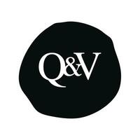 qv Initiale Logo Brief Bürste Monogramm Firma vektor