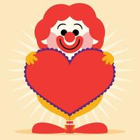 Vektor Illustration von glücklich Clown mit Herz gestalten
