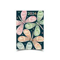 vektor illustration av 2024 kalender design mall