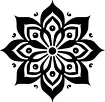 Mandala - - schwarz und Weiß isoliert Symbol - - Vektor Illustration