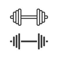 Fitnessstudio Hantel Linie Glyphe Symbole Vektor Illustration