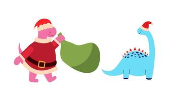 Weihnachten Dinosaurier süß Design Vektor einstellen