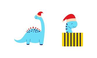 Weihnachten Dinosaurier süß Design Vektor einstellen