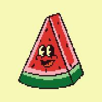 Pixel Kunst Wassermelone Karikatur Illustration vektor