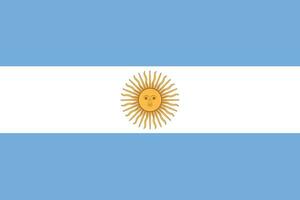 klassisk flagga argentina. officiell flagga argentina med storlek proportioner och original- Färg. standard Färg och storlek. oberoende dag. baner mall. nationell flagga argentina med täcka av vapen. vektor