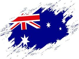 målad med borsta flagga Australien. grunge flagga Australien. vattenfärg teckning nationell flagga Australien. oberoende dag. baner, affisch mall. nationell flagga Australien med täcka vapen. vektor