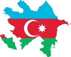 azerbaijan Karta. kort silhuett. azerbajdzjanska gräns. oberoende dag. baner, affisch mall. stat gränser av Land azerbajdzjan. vektor