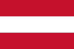 klassisch Flagge Österreich. offiziell Flagge Österreich mit Größe Proportionen und Original Farbe. Standard Farbe und Größe. Unabhängigkeit Tag. Banner Vorlage. National Flagge Österreich mit Mantel von Waffen. vektor