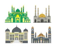 religion byggnader vektor illustrationer. islamic moské arkitektonisk objekt