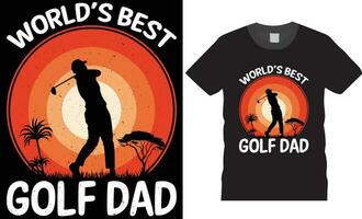 Welt Beste Golf Papa. Golf Typografie t Hemd Design Vektor Vorlage