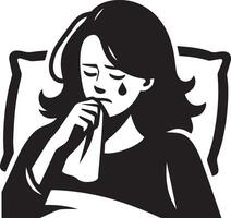 ein Mädchen habe Fieber und kalt Vektor Silhouette Illustration