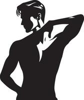 Mann Pose Vektor Silhouette Illustration, ein eben Mann Stil Vektor Silhouette