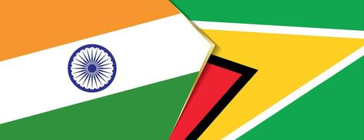 Indien und Guyana Flaggen, zwei Vektor Flaggen.