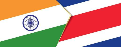 Indien und Costa Rica Flaggen, zwei Vektor Flaggen.