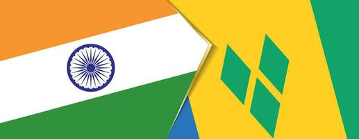 Indien und Heilige Vincent und das Grenadinen Flaggen, zwei Vektor Flaggen.