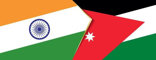 Indien und Jordan Flaggen, zwei Vektor Flaggen.