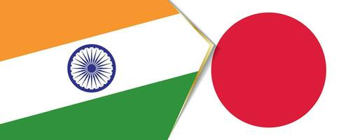 Indien und Japan Flaggen, zwei Vektor Flaggen.