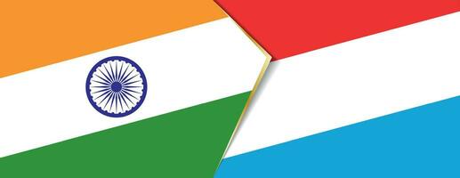 Indien und Luxemburg Flaggen, zwei Vektor Flaggen.